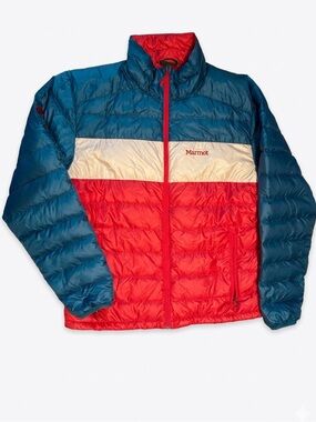 Marmot Men's Blue/Red/White Lightweight Puffer Jacket
